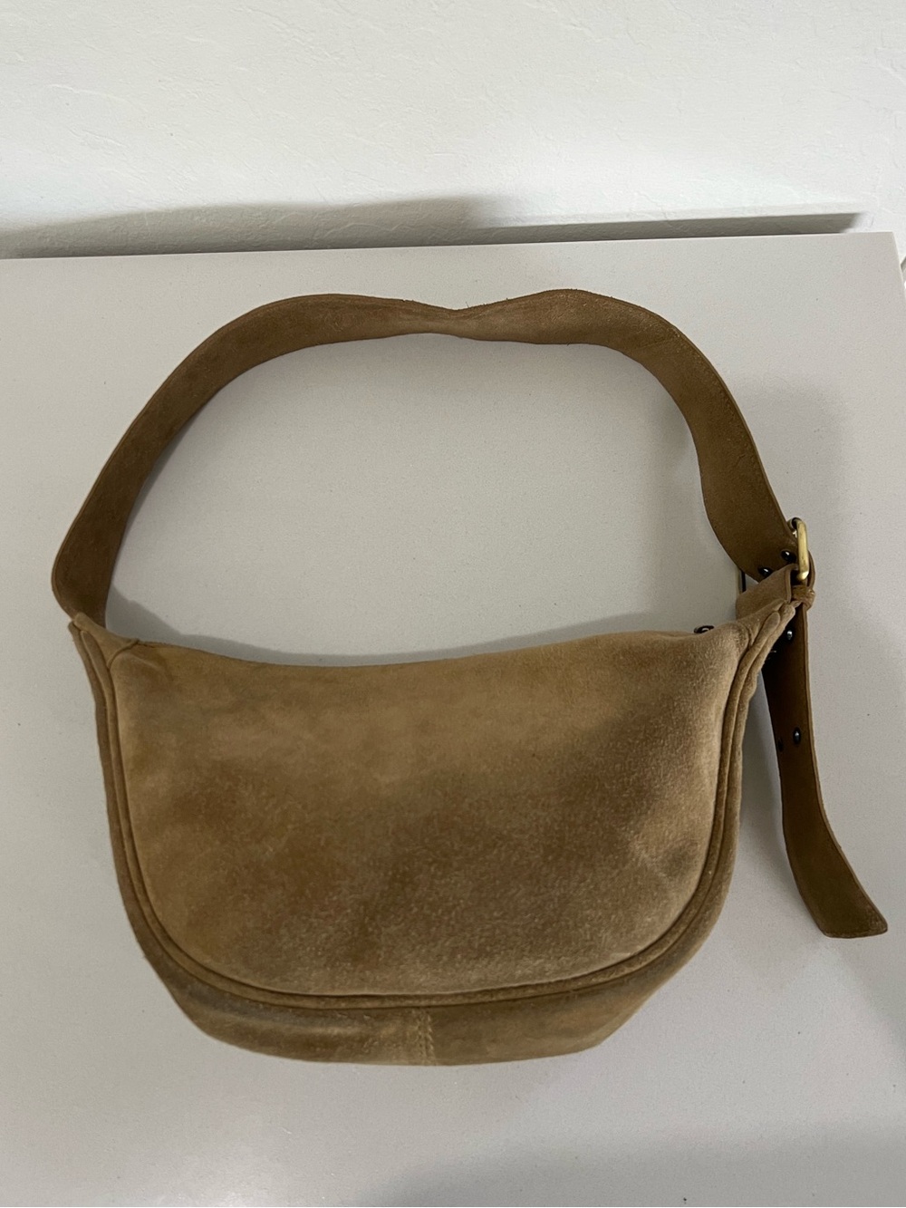 Suede Leather Moon bag Shoulder Bag - Picture 2 of 13